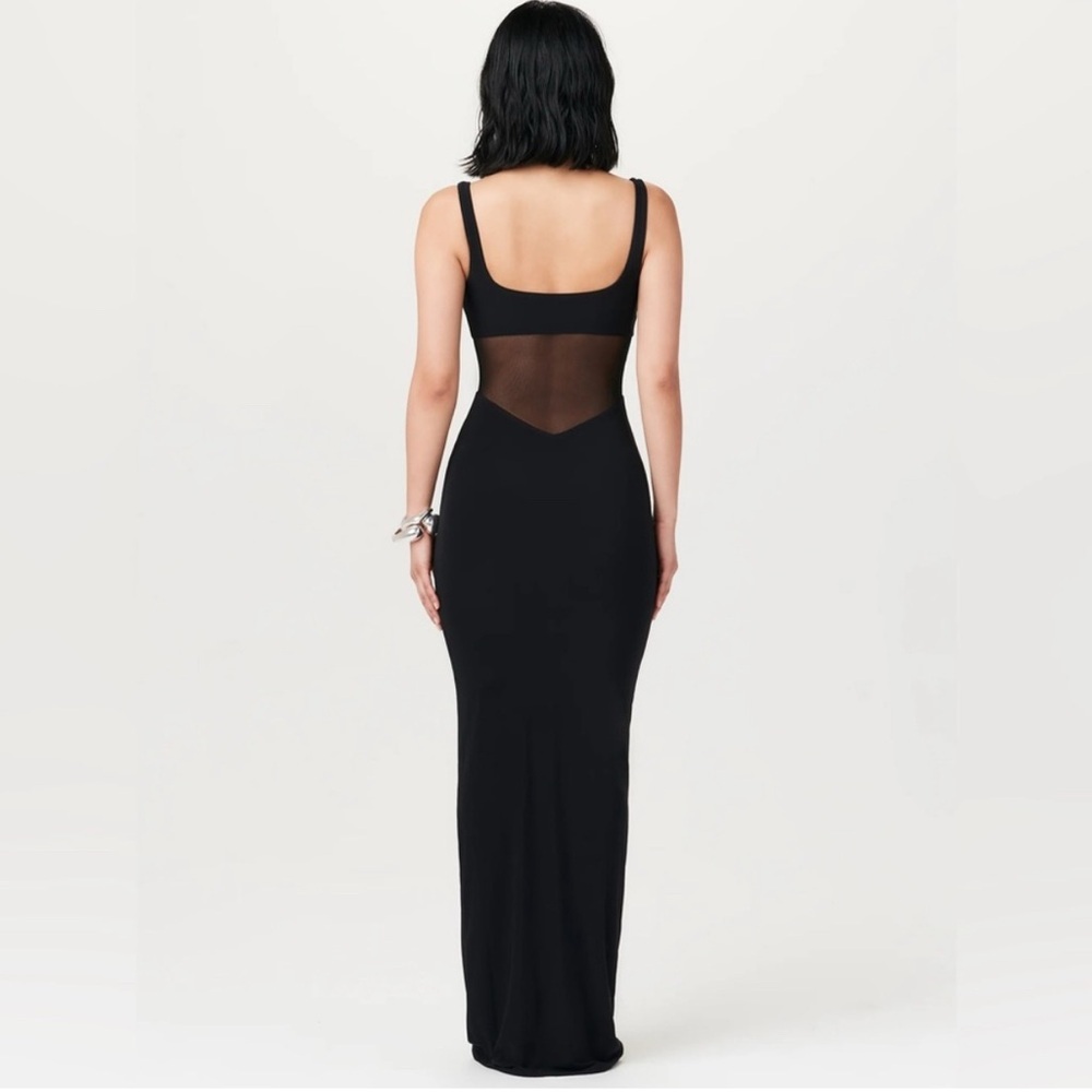 Naked Wardrobe Black HOURGLASS MESH CONTRAST DRESS Size Large - Picture 4 of 11